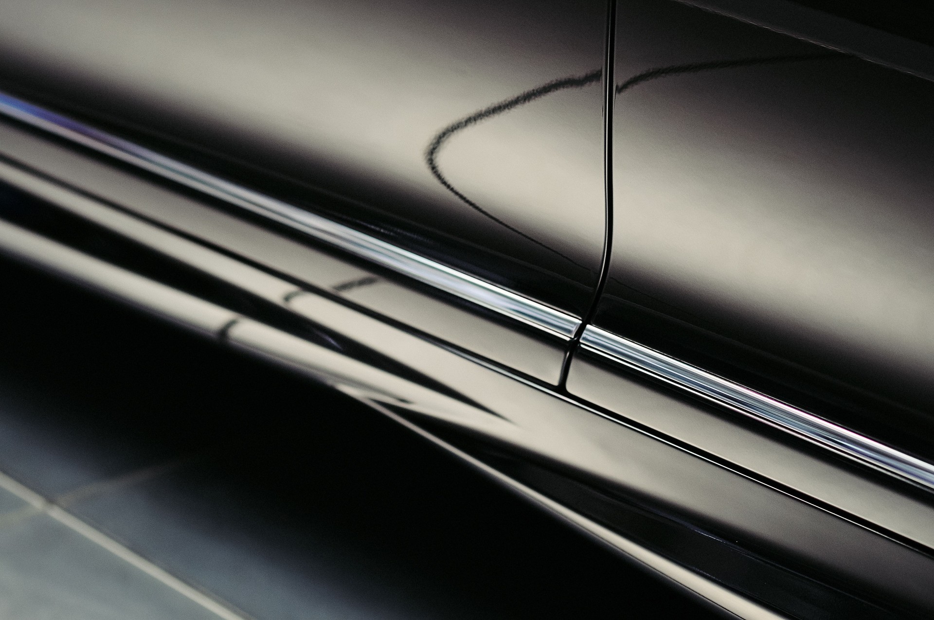 black car bodywork close-up